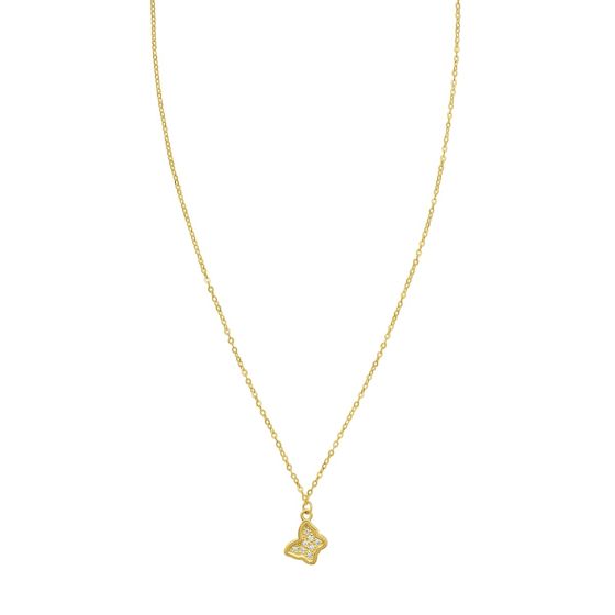 14K Petite Diamond Butterfly Necklace