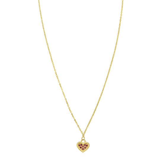 14K Ruby Heart Necklace