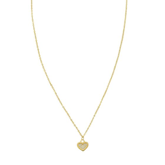 14K Petite Diamond Heart Necklace