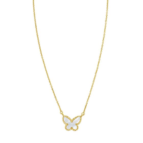 14K Primavera MOP Butterfly Necklace