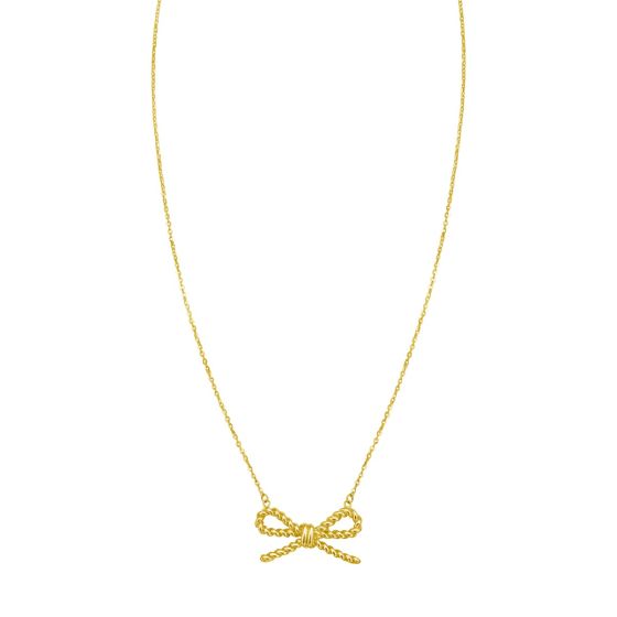 14K Rope Bow Necklace