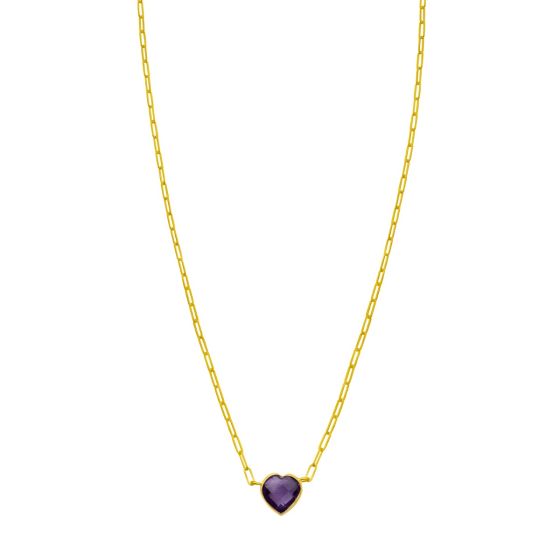 14K Amethyst Heart Necklace