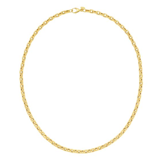 14K Men's Oval Link Necklace