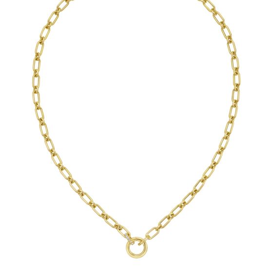 14K Diamond Charm Link Necklace
