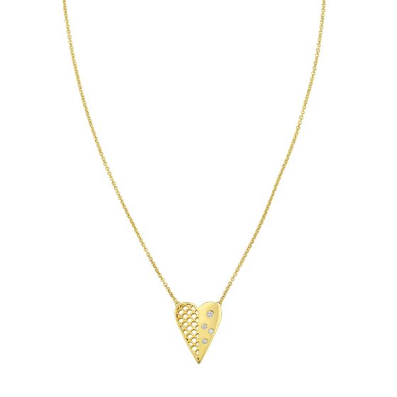 14K Diamond Vann&egrave;rie Heart Necklace