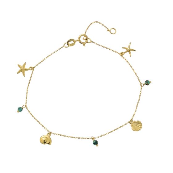 14k Gold Sealife Bracelet