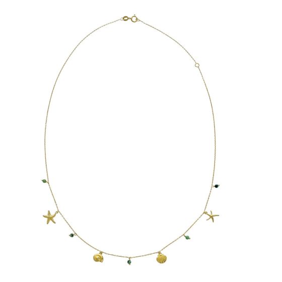 14k Gold Sealife Necklace