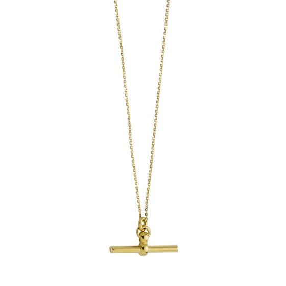 14k Gold T-Bar Necklace