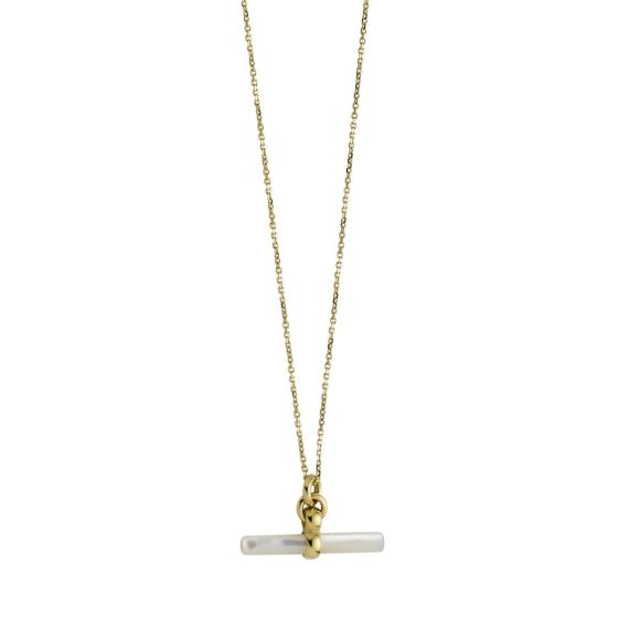 14k Gold T-Bar Necklace