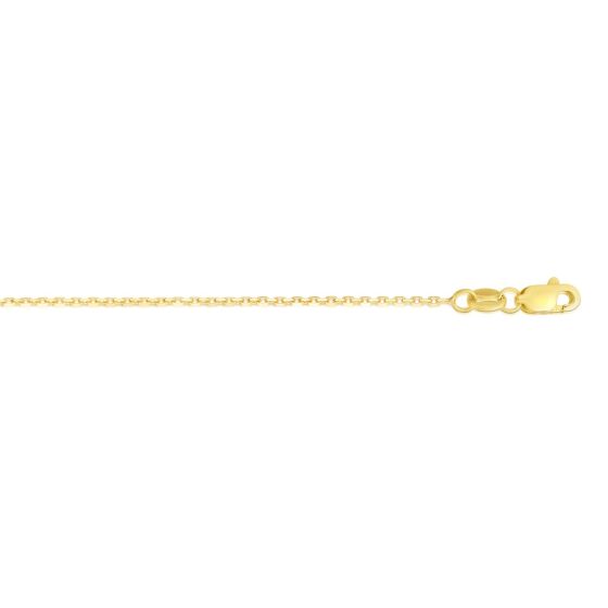 14K Gold 0.87mm Diamond Cut Cable Chain