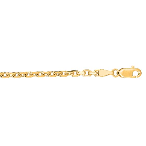 14K Gold 3.1mm Diamond Cut Cable Chain 