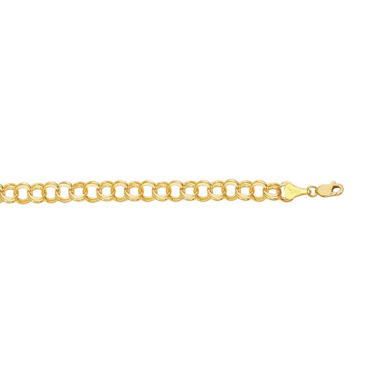 14K Gold Medium Double Link Charm Bracelet