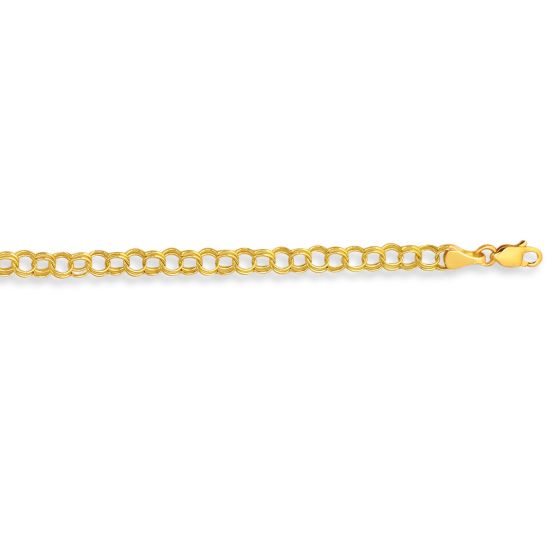 14K Gold Mini Double Link Lite Charm Bracelet