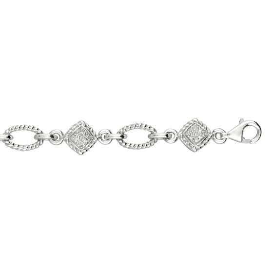 Silver Rope .25ct Diamond Bracelet