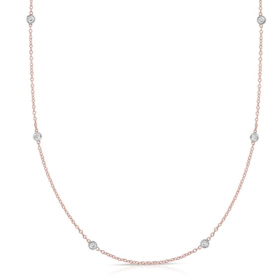 14K Gold .25ct Diamonds by the Yard Necklace