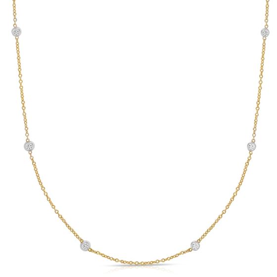 14K Gold .25ct Diamond Station Necklace