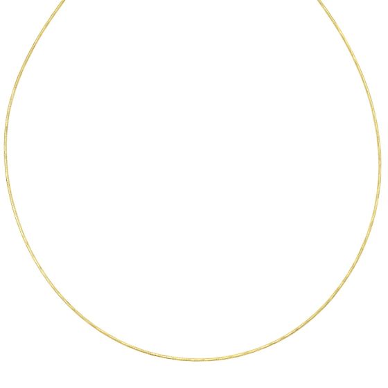 14K Gold 1.1mm Round Omega with Screw Back Lock