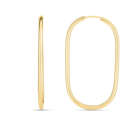 14K Endless Large Paperclip Hoop Earrings