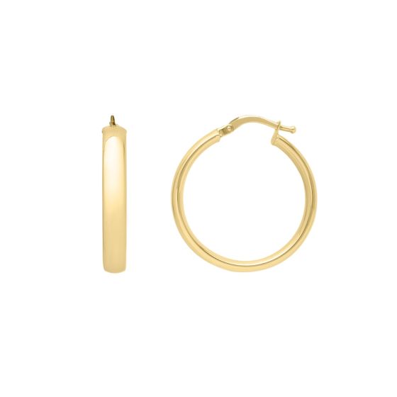 14K Small Wedding Band Hoops