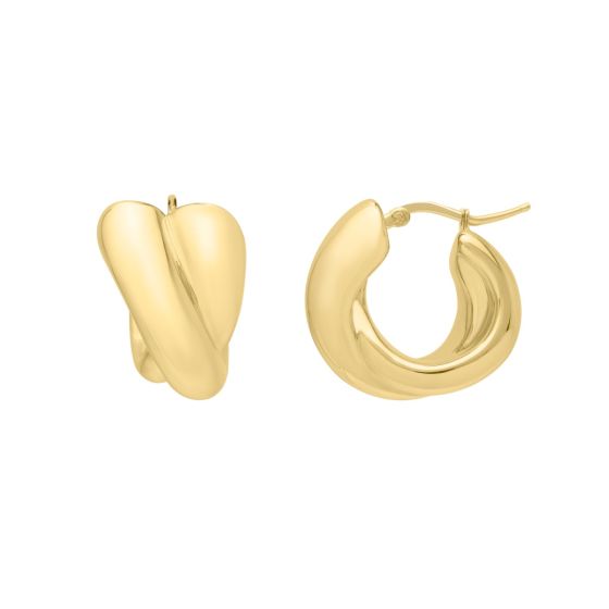 14K Crossover Hoops 