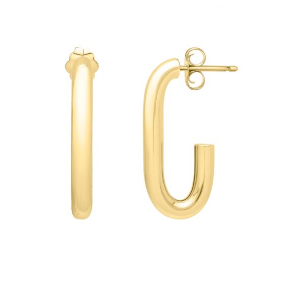 14K Paperclip Hoops 