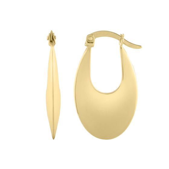 14K Creole Oval Hoops 