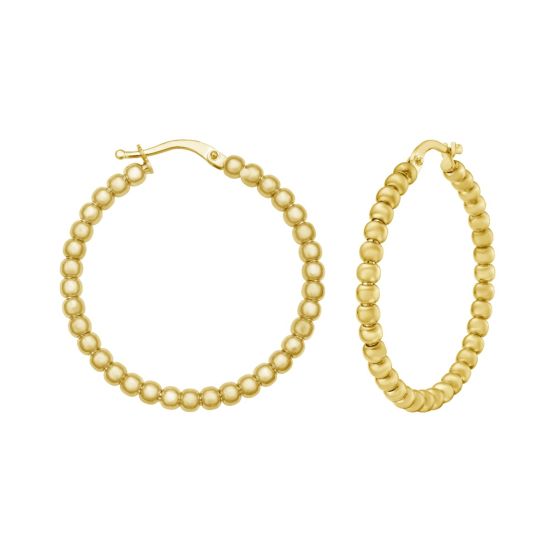 14K Large Bead Hoops