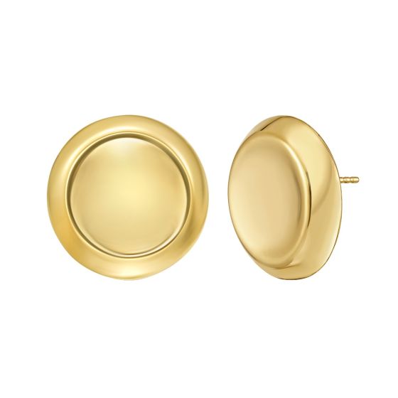 14K Polished Button Stud Earrings