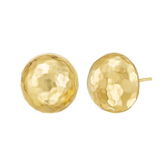 14K Diamond Cut Faceted Ball Earrings