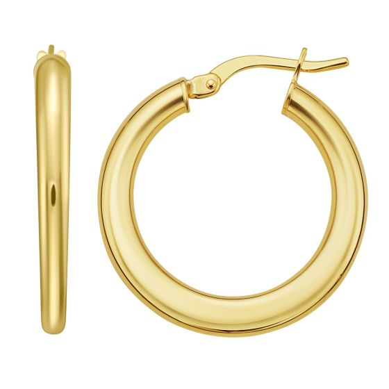 14K Gold Graduated Flat Hoops