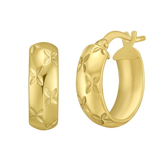 14K Gold Small Florentine Hoops