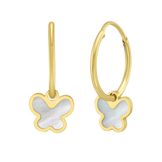 14K Gold Butterfly Earrings 