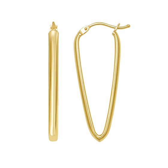14K V Hoop Earrings