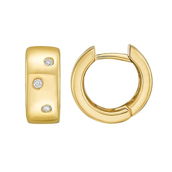 14K Diamond Huggie Earrings