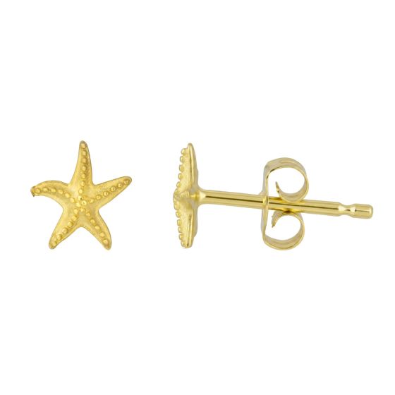 14k Gold Starfish Earrings
