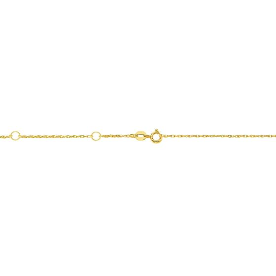 14K Gold .5mm Double Extendable Rope Chain 