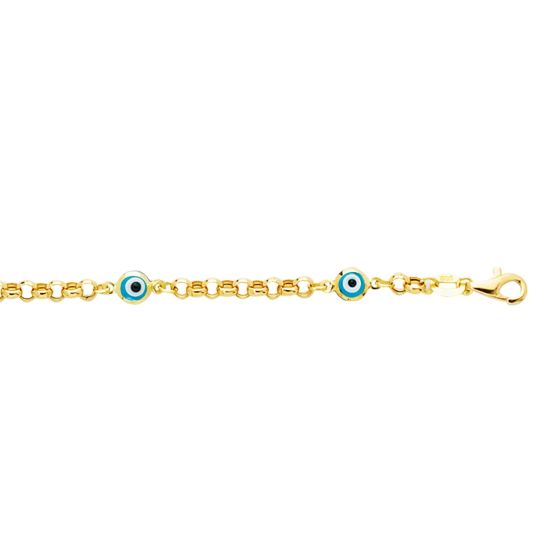 14K Gold Evil Eye Bracelet