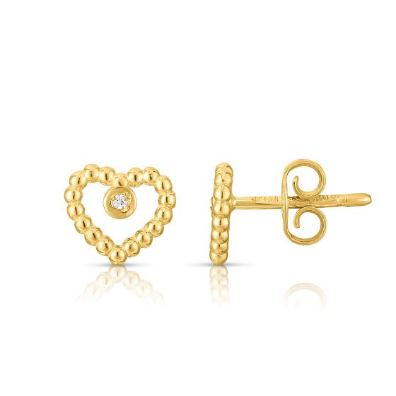 14K Gold Prosecco Heart Earrings