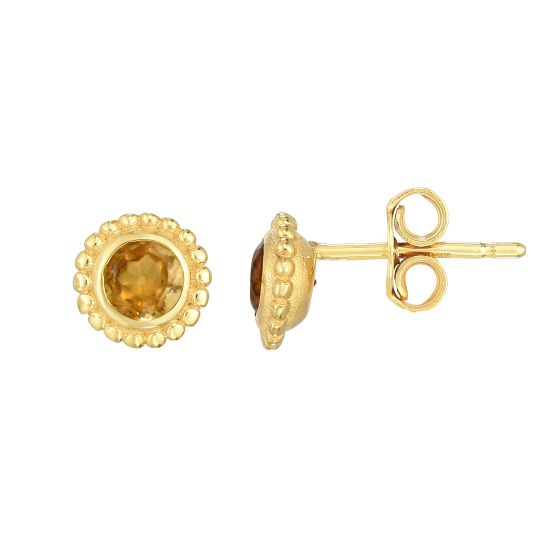 14K Gold Prosecco Gemstone Studs