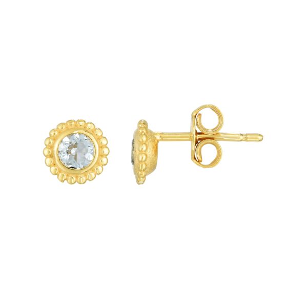 14K Gold Prosecco Gemstone Studs