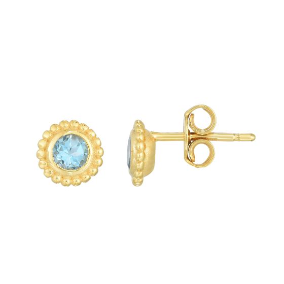 14K Gold Prosecco Gemstone Studs