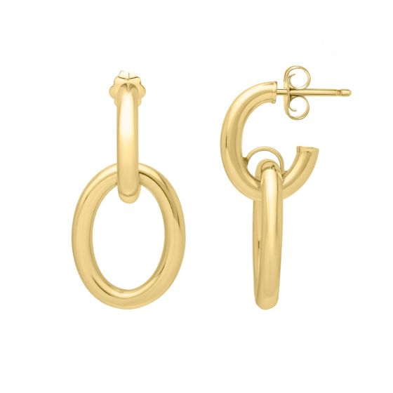 14K Interlocking Link Earrings 