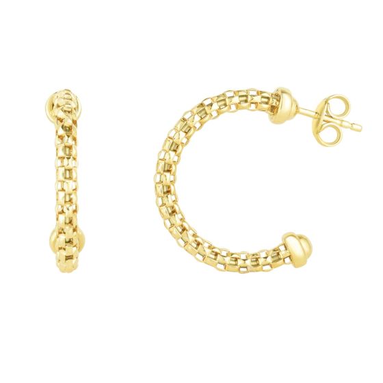 14K Gold Prosecco Hoop Earrings
