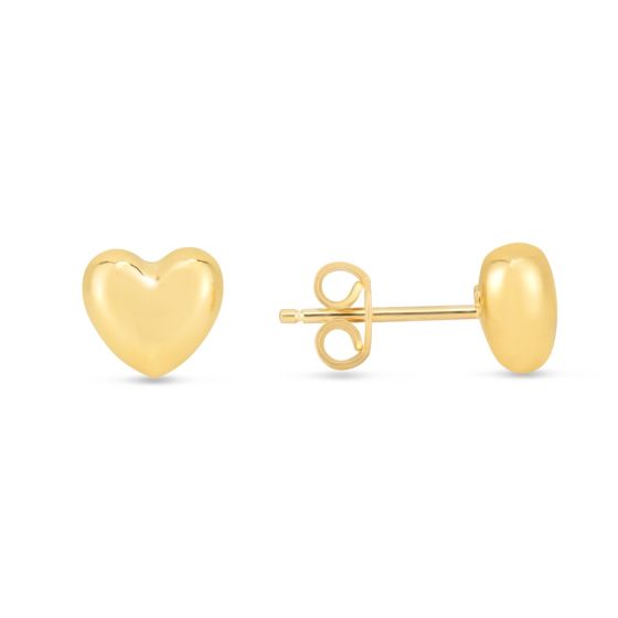 10K Gold Small Heart Post Earrings