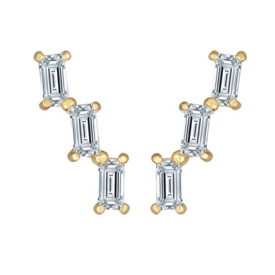 14K Gold Baguette Ear Climber