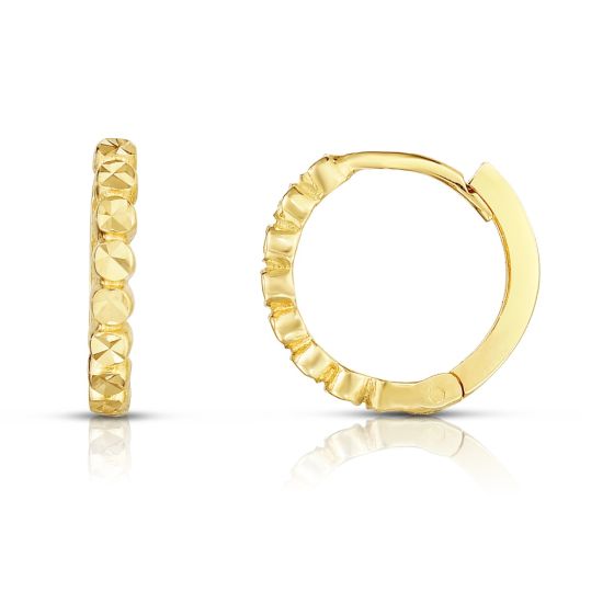 10K Gold Round Huggie Earrings