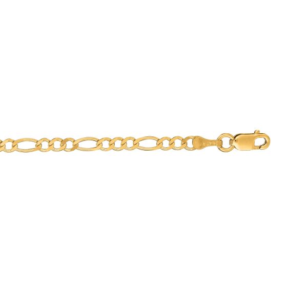 14K Gold 3.1mm Figaro Chain 