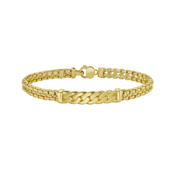 14K Curb Bar Venetian Cuff