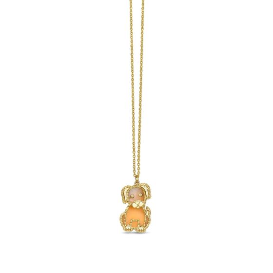 14K Gold Prosecco Puppy Necklace