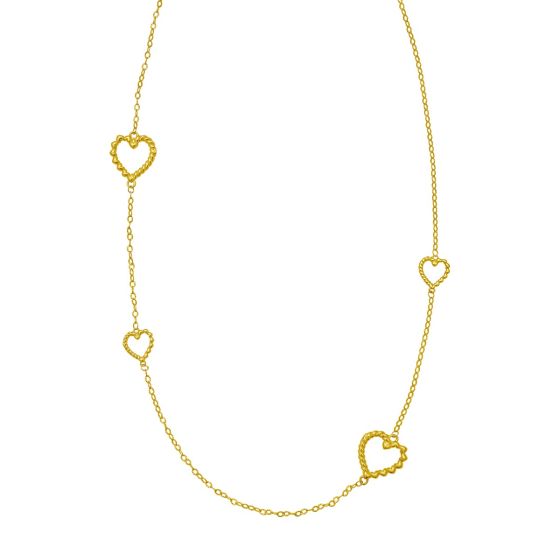 14K Heart Cable Necklace